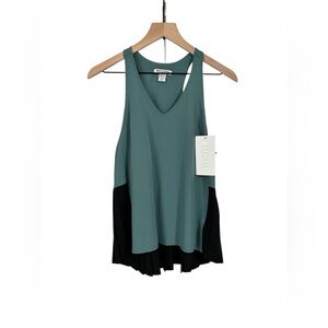 Athleta Green and Black pleated Tank